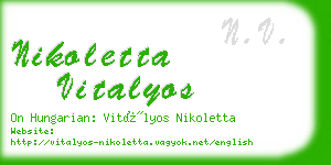 nikoletta vitalyos business card